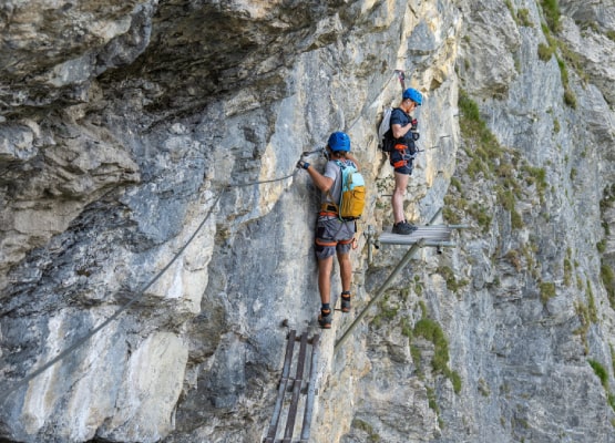 Une photo du village sur la salon Destinations nature avec les accesoires pour l'escalade