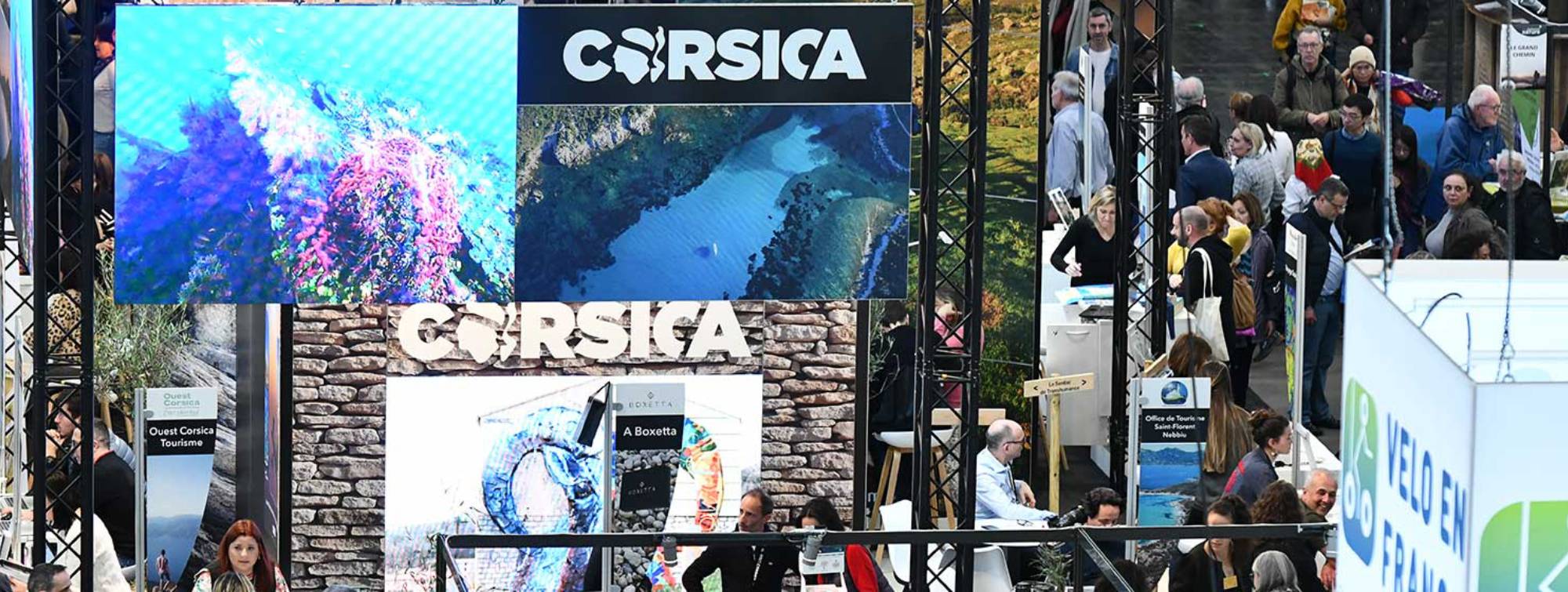 Une vue d'ensemble sur plusieurs stands