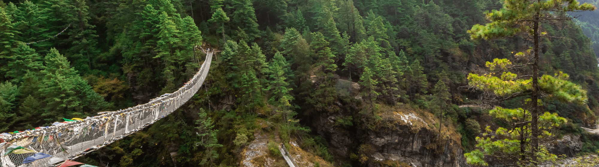 Un pont pour les trek au Népal