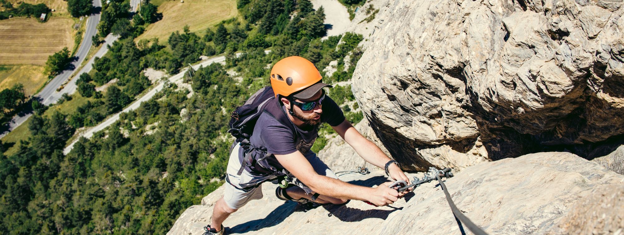 La via Ferrata de la Grande Fistoire sur les gorges de l'Ardèche