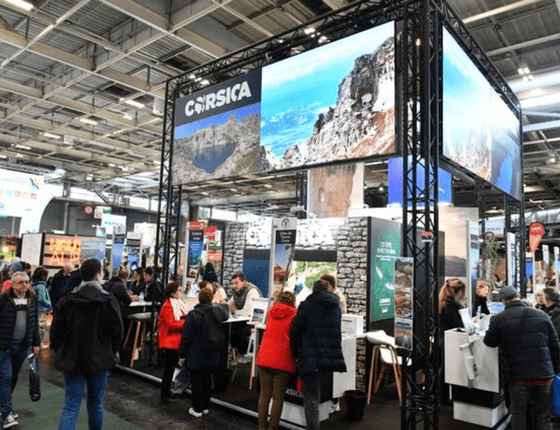 un stand Corsica sur le salon Destinations Nature